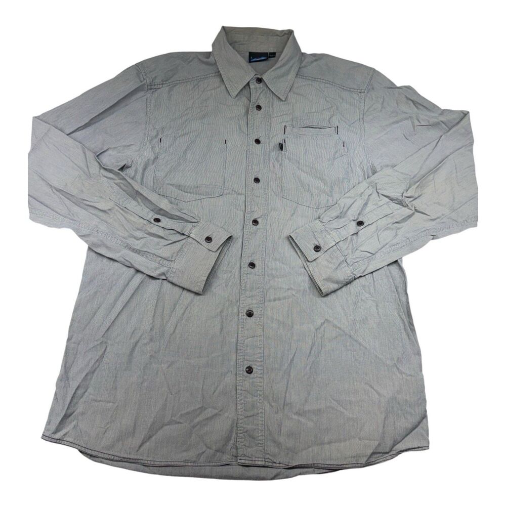 Kavu Long Sleeve Button Down Shirt Blue Striped Casual Men’s L